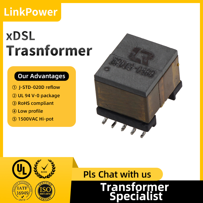 Highly efficient xDSL transformers provide reliable broadband connectivity and enhanced data transmission.